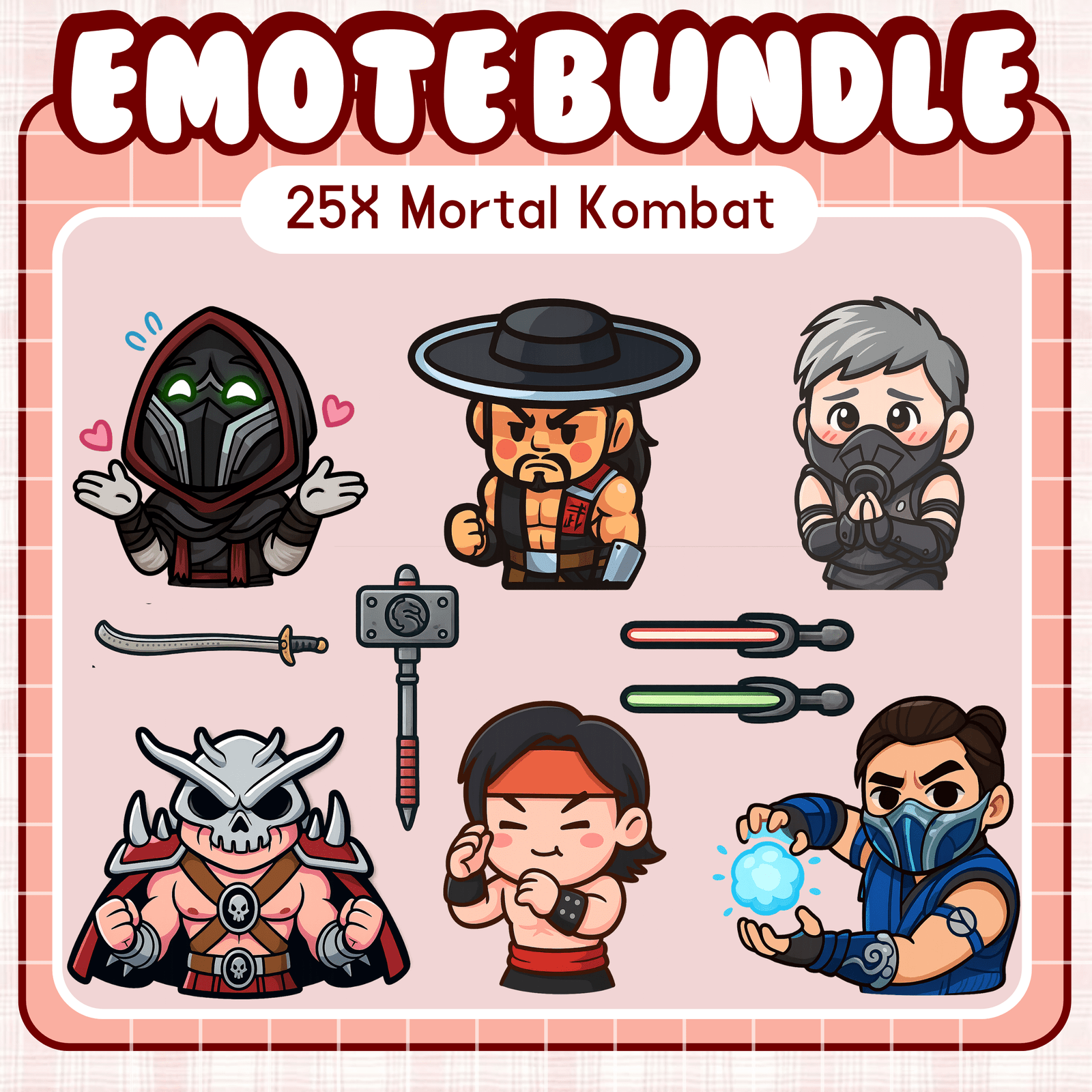 25x Mortal Combat Emotes Bundle For Twitch/Youtube/Kick