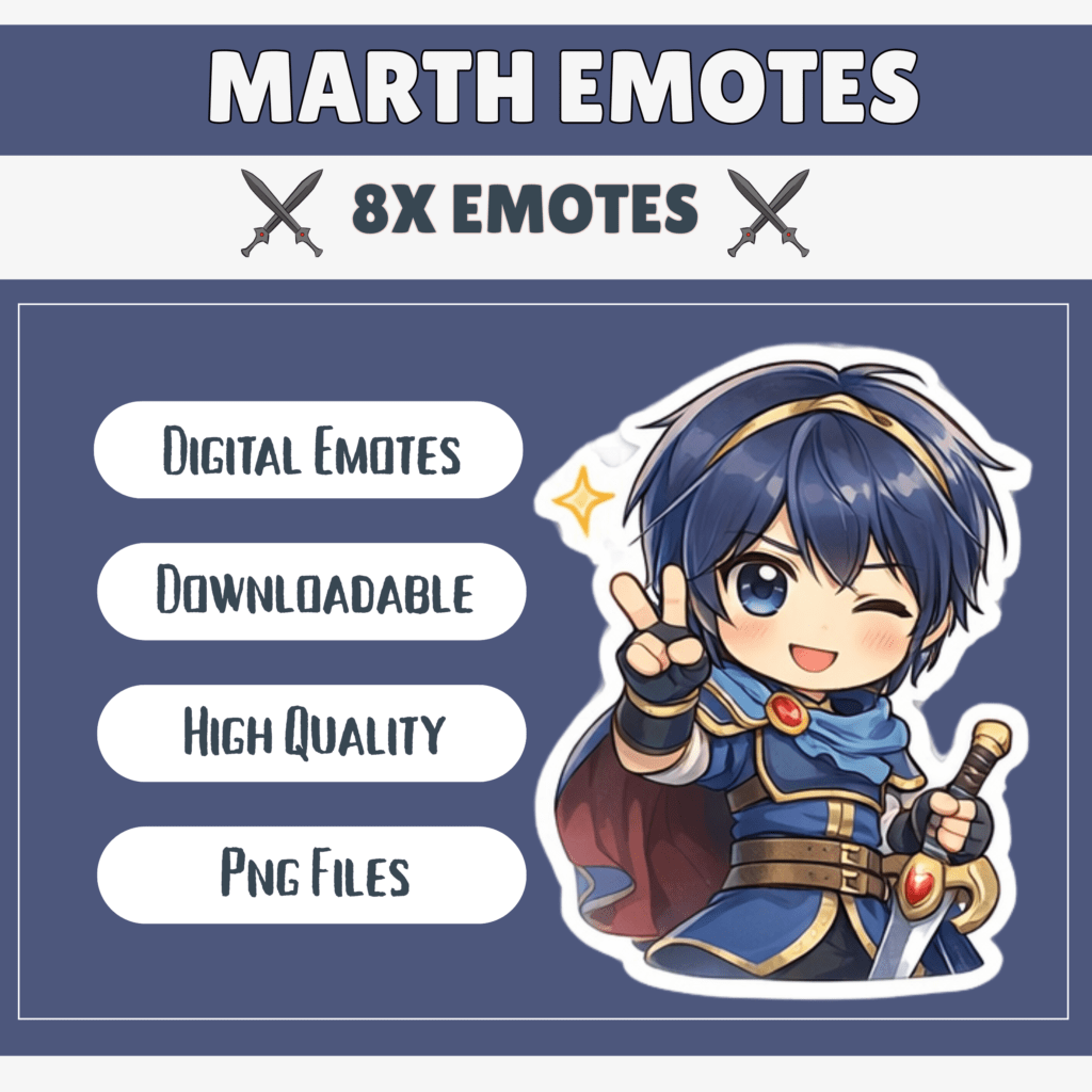 Anime character emote pack with digital download