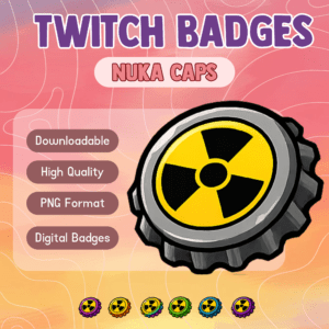 Twitch badges featuring radioactive symbol design