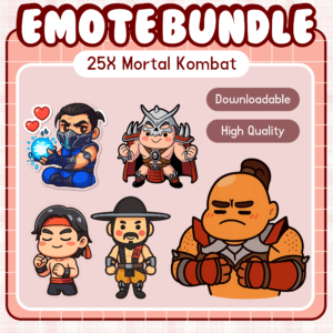 Mortal Kombat characters as cute emotes