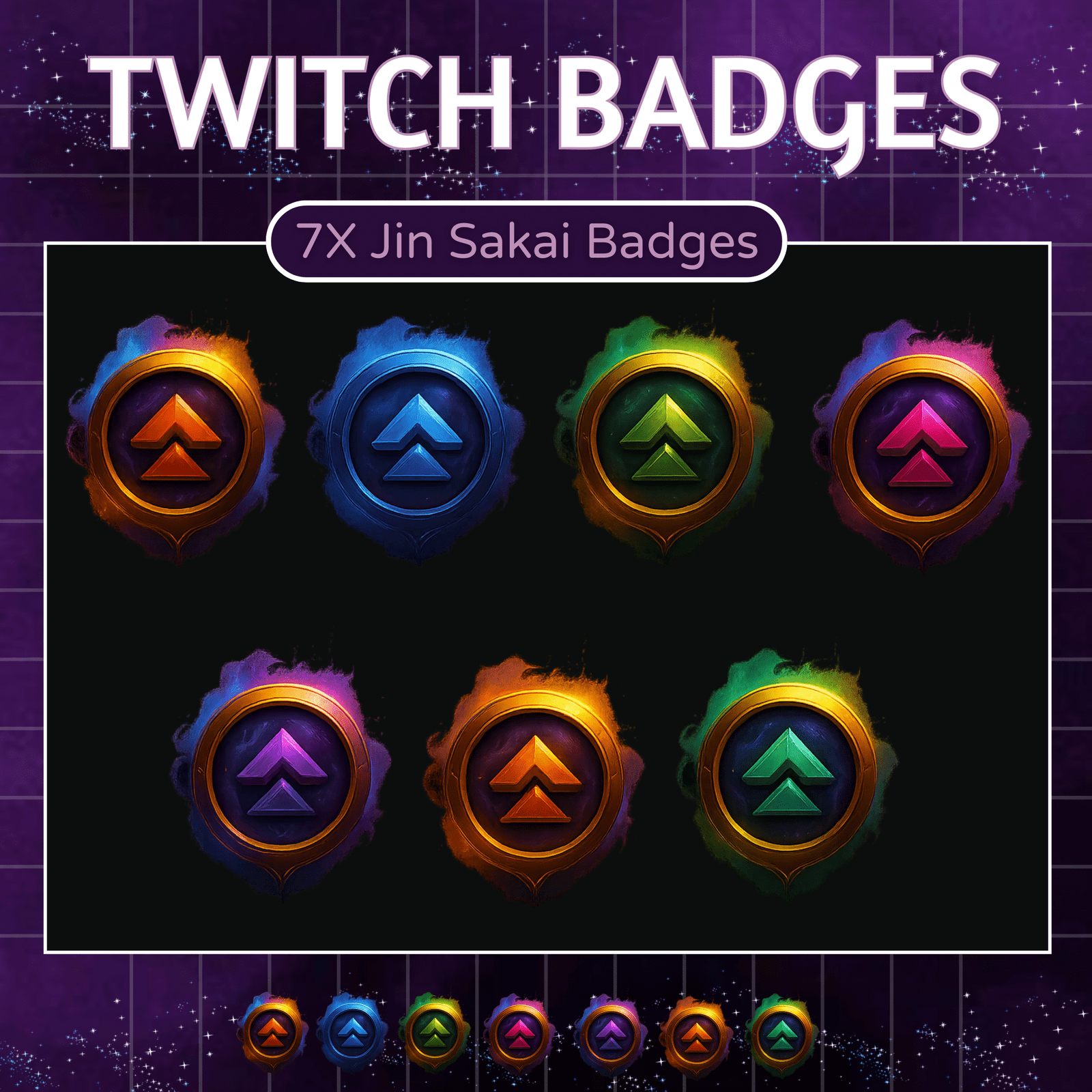 7x Jin sakai Twitch Badges for Streamers/Vtubers/Gamers