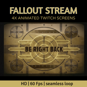 Fallout stream animated "Be Right Back" screen design