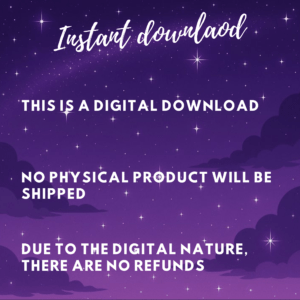 Digital download with no refunds or shipping