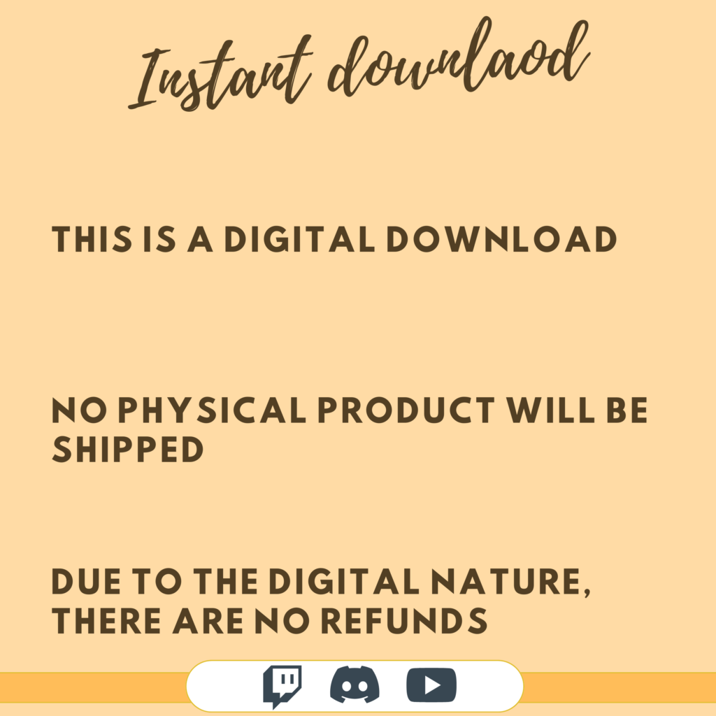 Digital download disclaimer with no refunds policy