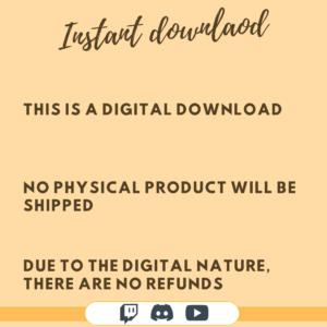 Digital download disclaimer with no refunds policy