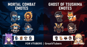 Mortal Kombat and Ghost of Tsushima emotes for VTubers