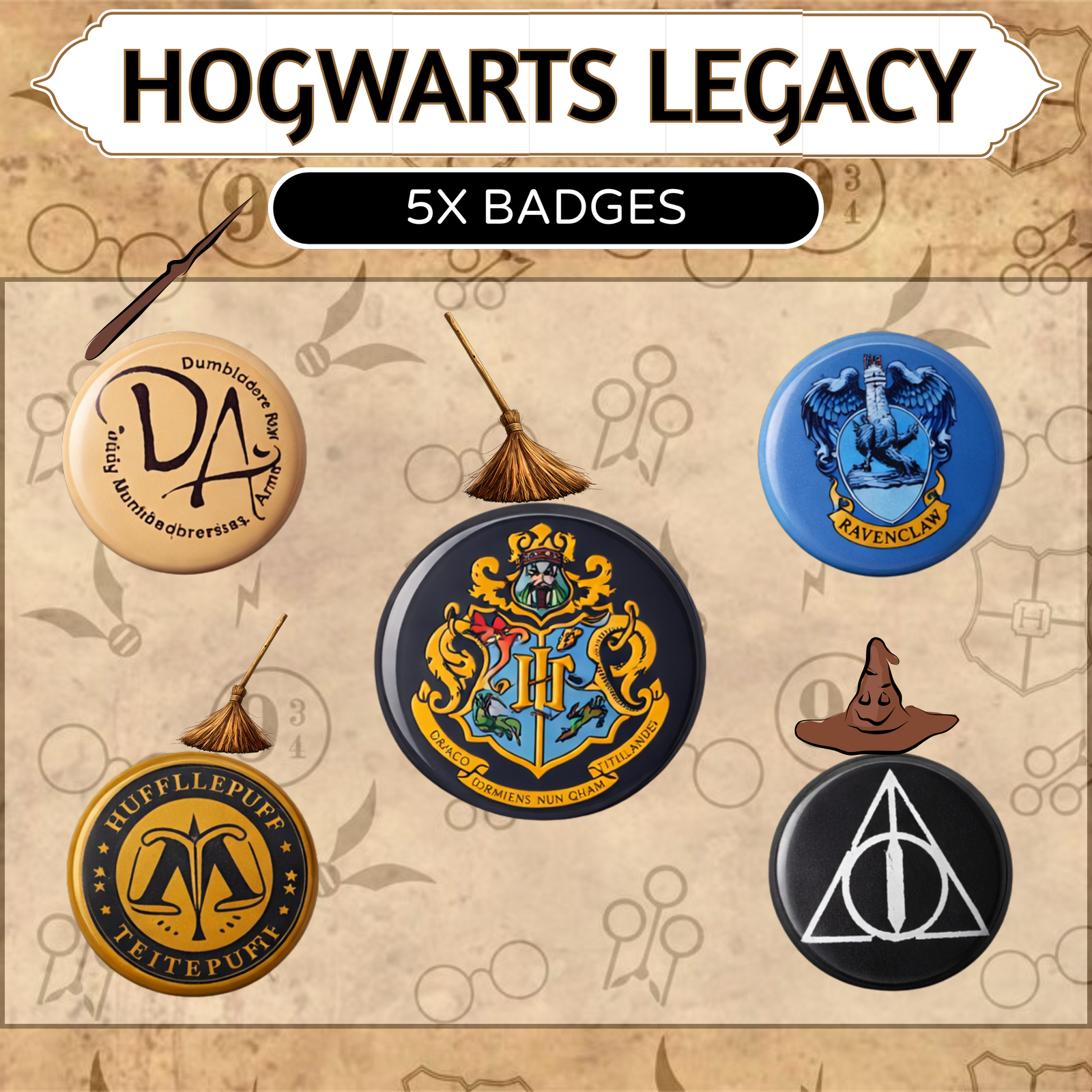 5x Hogwarts Legacy Twitch Badges