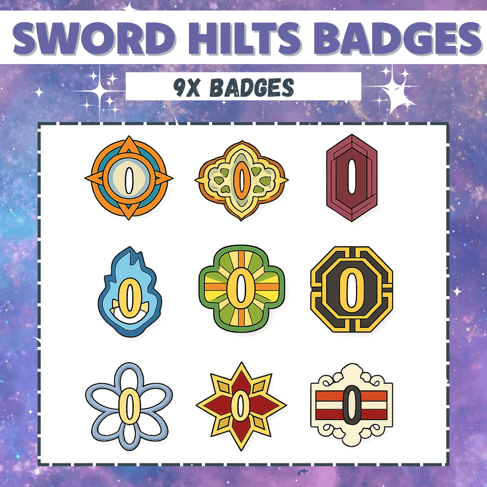 9x Sword Hilts Twitch Badges for twitch stream