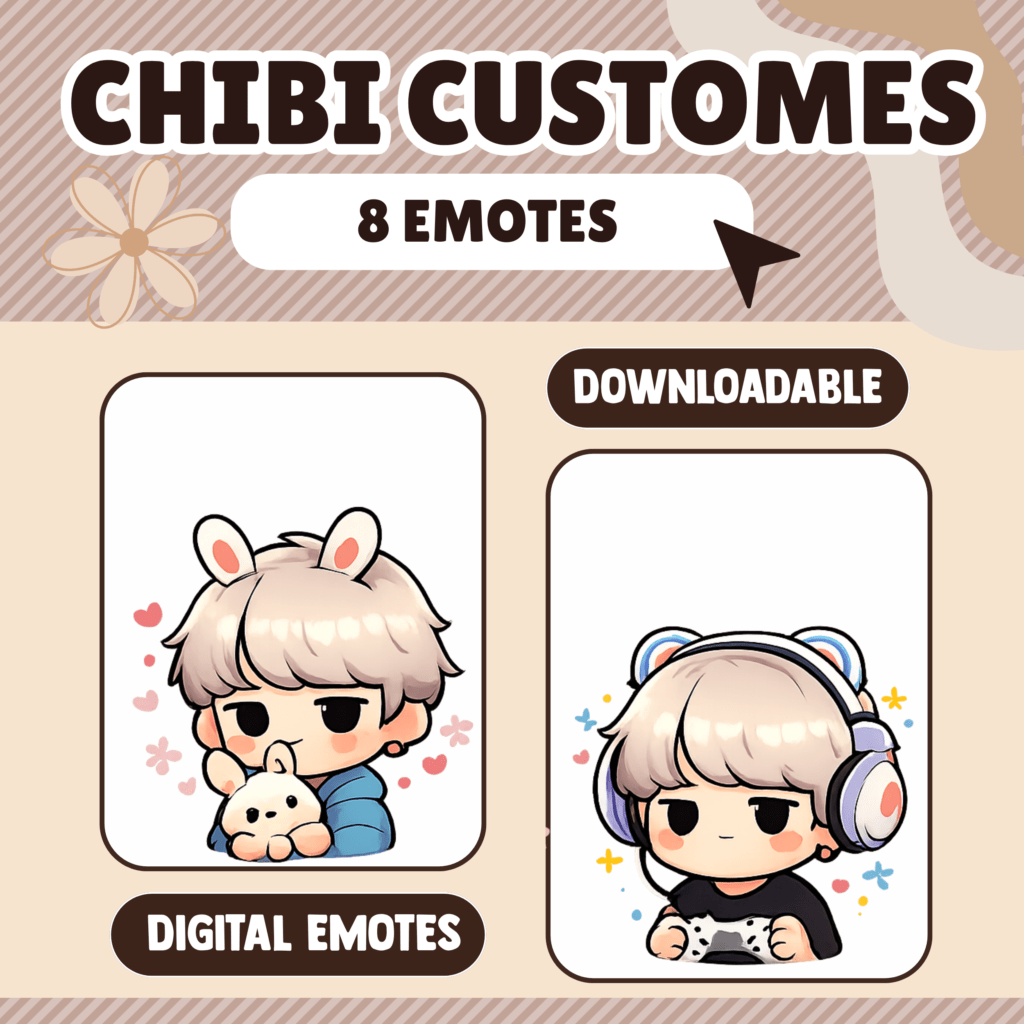 Chibi-style emotes for download, eight designs available