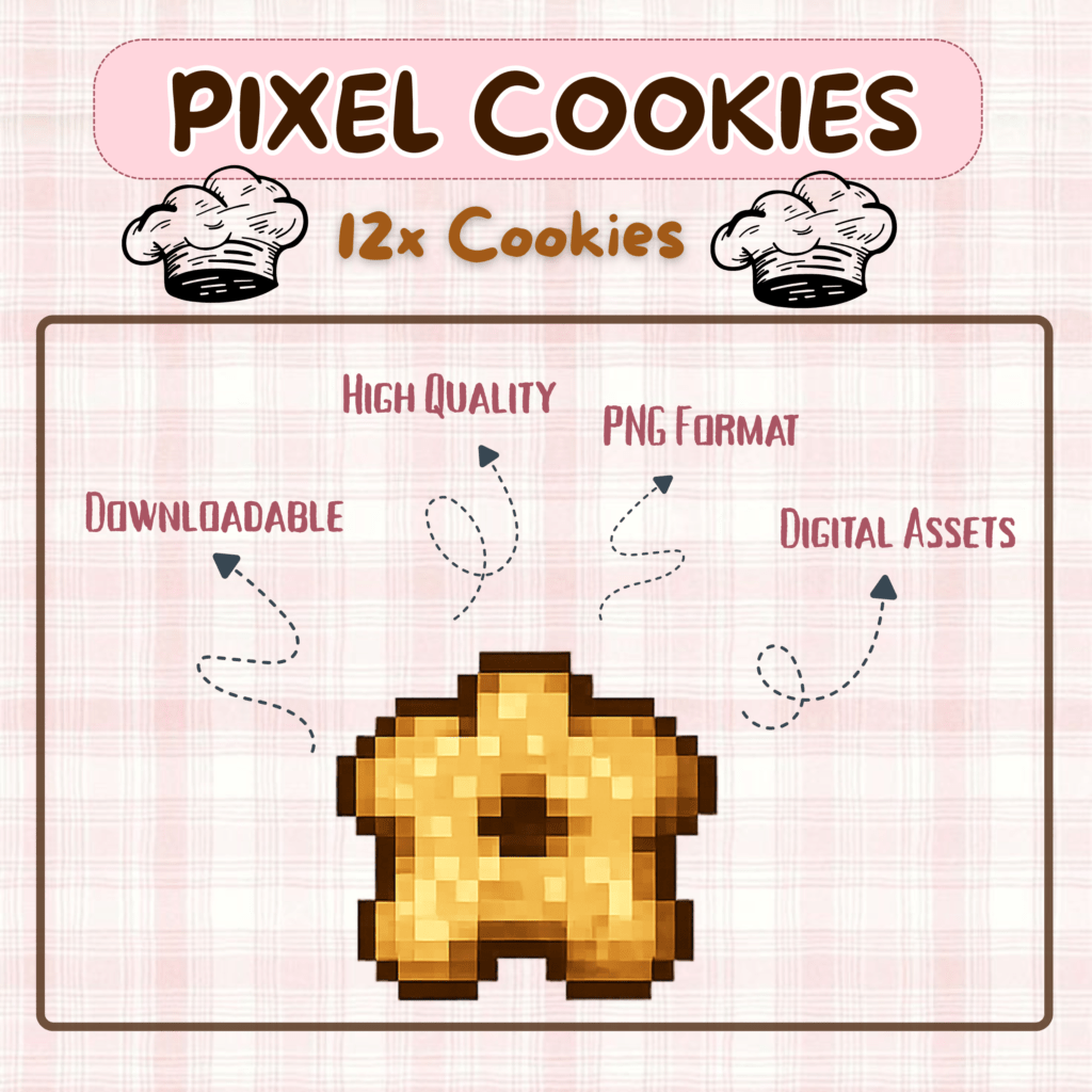 Pixelated cookie graphic with text about digital assets
