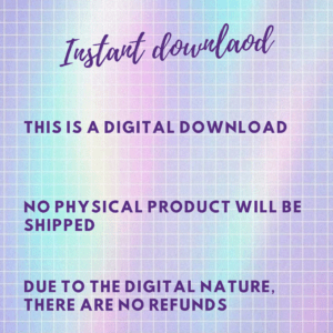 Instant download, digital product, no refunds available
