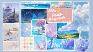 Collection of 250 pastel-themed scenic backgrounds in 4K quality