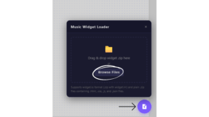 Music widget loading screen with browse files option displayed