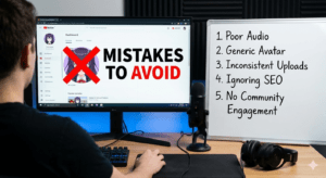 Person learning about common mistakes to avoid in content creation
