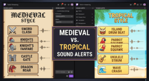 Medieval versus tropical sound alerts comparison