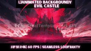 Evil castle with dramatic sky and vibrant colors