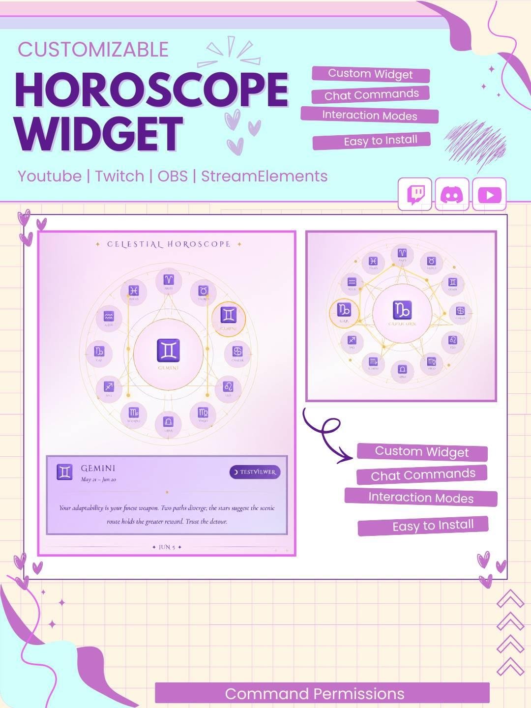 Animated Zodiac Horoscope Widget StreamElements Engaging