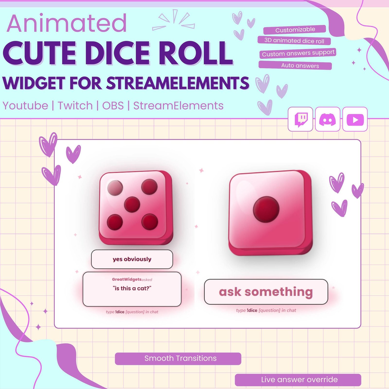 Twitch Dice Roll Stream Game Widget