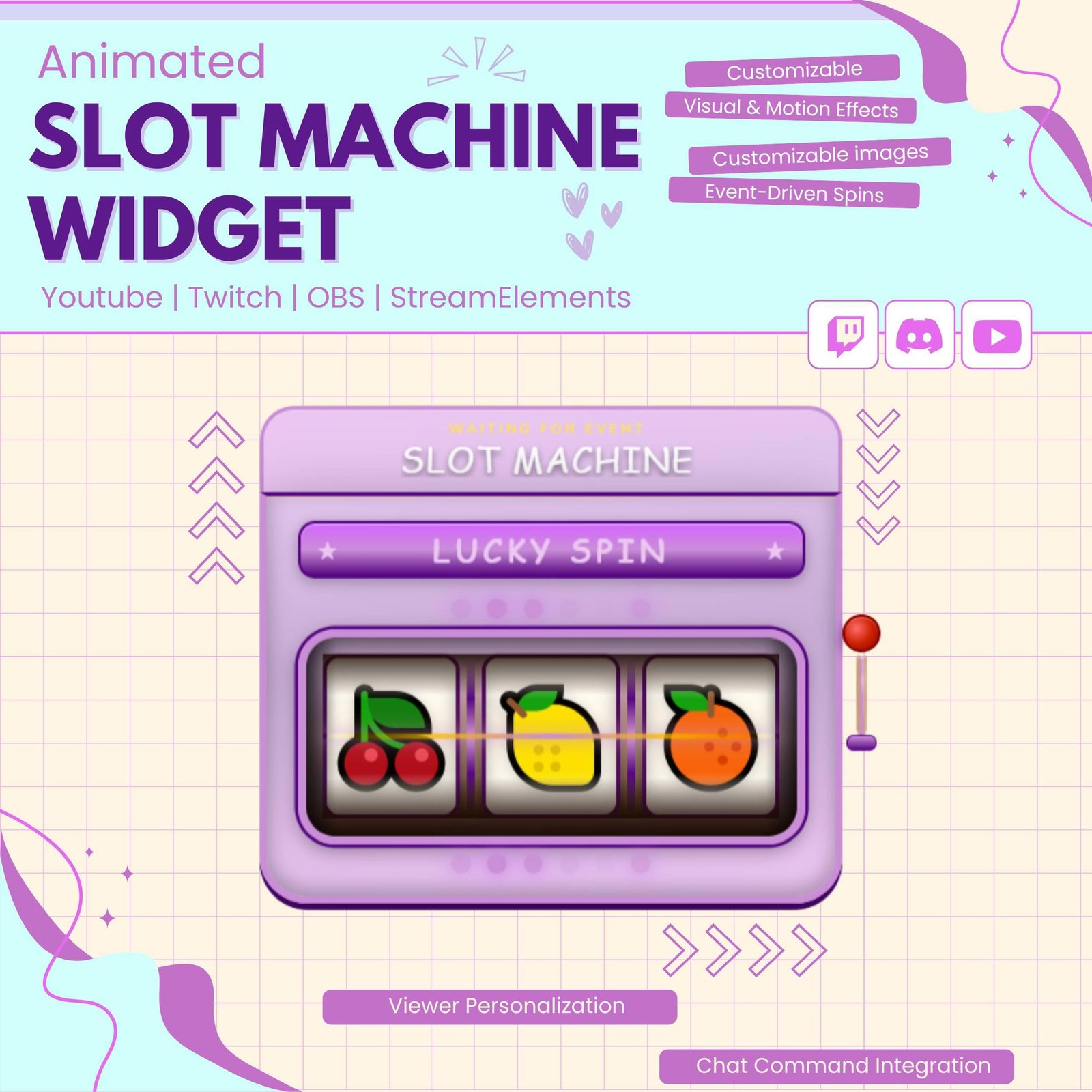 Animated Slot Machine Widget StreamElements Game