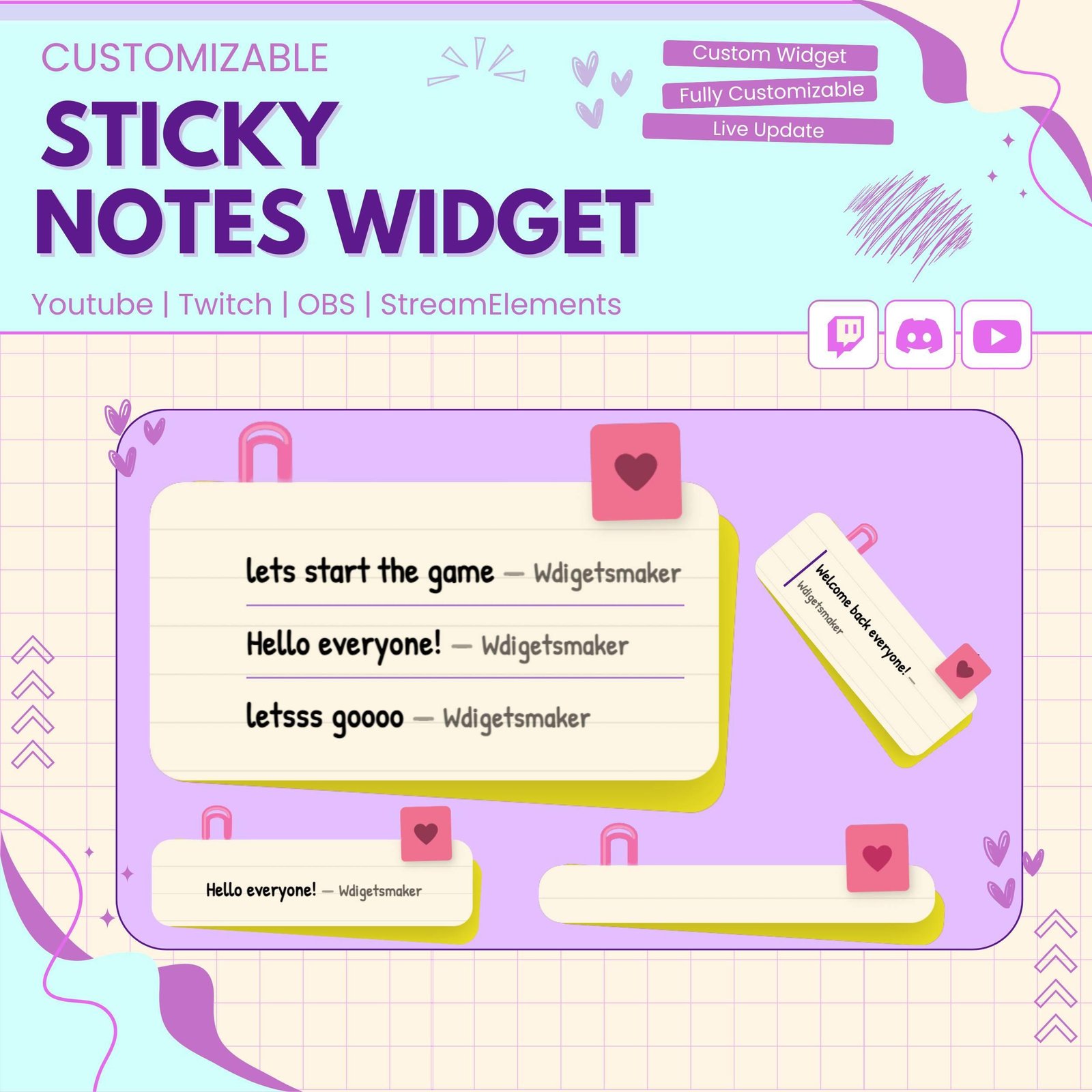 Sticky Note Chat Widget StreamElements